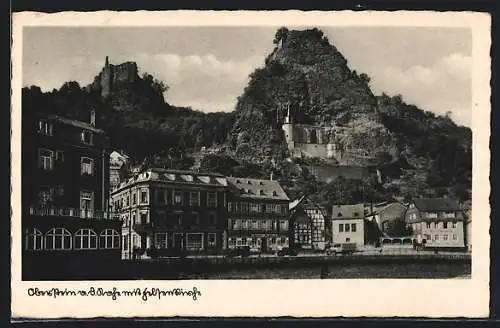 AK Oberstein an der Nahe, Ortsansicht mit der Felsenkirche