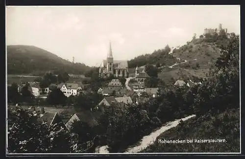 AK Hohenecken bei Kaiserslautern, Ortsansicht mit prominenter Kirche