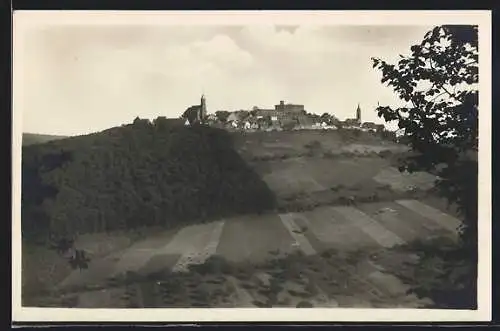 AK Neckarsteinach, Ortsansicht auf dem Dilsberg