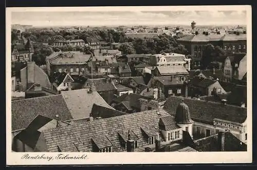 AK Rendsburg, Blick über die Dächer der Stadt