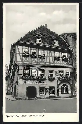 AK Eisenach, Blick aufs Luther-Haus mit Lutherkeller
