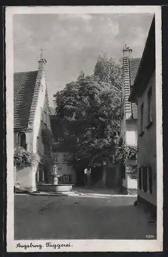 AK Augsburg, Strassenpartie an der Fuggerei