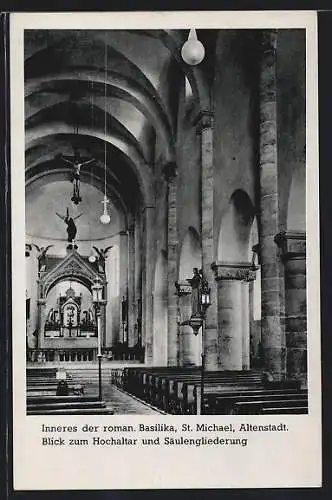 AK Altenstadt / Schongau, Kirche - Basilika St. Michael, Blick zum Hochaltar