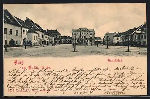 AK Tulln, Hauptplatz mit Denkmal