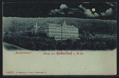 Mondschein-AK Tullnerbach /N.-Oe., Das Norbertinum bei Nacht