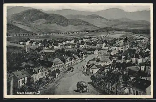 AK Michelhausen /N.-Ö., Ortsansicht mit Kirche aus der Vogelschau