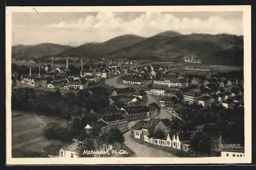 AK Möllersdorf /N.-Oe., Ortsansicht mit Industriegebiet aus der Vogelschau