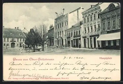 AK Ober-Hollabrunn, Blick über den Hauptplatz