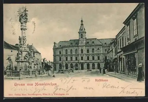 AK Neunkirchen, Rathaus & Denkmal