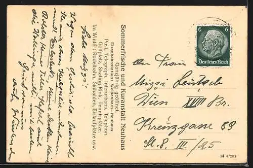 AK Weissenbach an der Triesting, Neuhaus, Kurhotel Stefanie