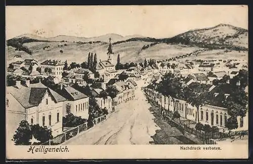 AK Atzenbrugg, Heiligeneich, Strassenpartie mit Blick zur Kirche