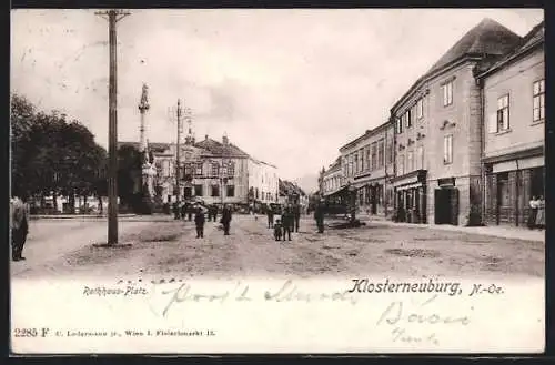 AK Klosterneuburg, Ladengeschäfte am Rathausplatz