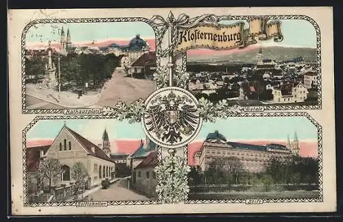 AK Klosterneuburg, Rathausplatz, Totalansicht, Stiftskeller, Stift