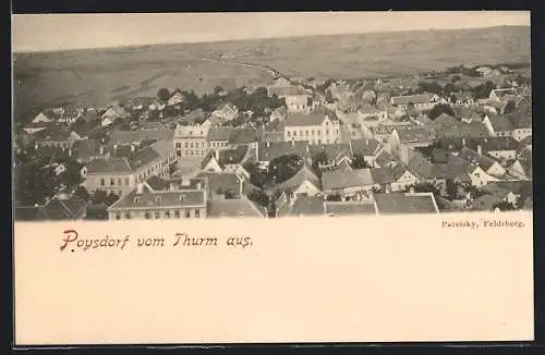 AK Poysdorf, Ortsansicht vom Turm aus