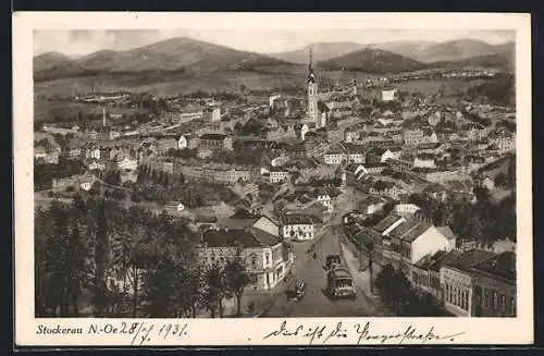 AK Stockerau, Ortsansicht mit Kirche