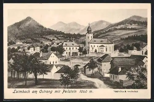 AK Laimbach am Ostrong, Ortsansicht mit dem Peilstein