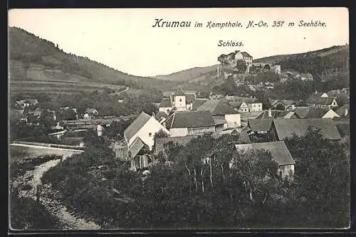 AK Krumau am Kamp, Ortsansicht mit Schloss