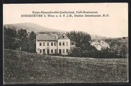 AK Königstetten bei Wien, Blick auf das Eisen-Quellenbad