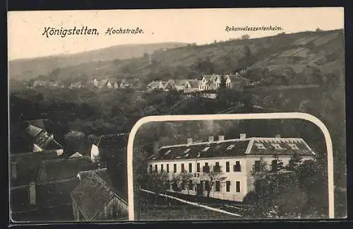 AK Königstetten, Blick auf die Hochstrasse und das Rekonvaleszentenheim