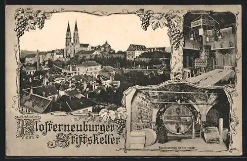 AK Klosterneuburg, Ortsansicht, Konventstüberl, Fasslrutschen im Stiftskeller