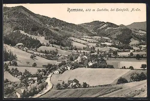 AK Ramsau bei Hainfeld, Totalansicht mit Kirche