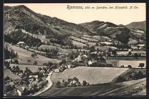 AK Ramsau bei Hainfeld, Totalansicht mit Kirche