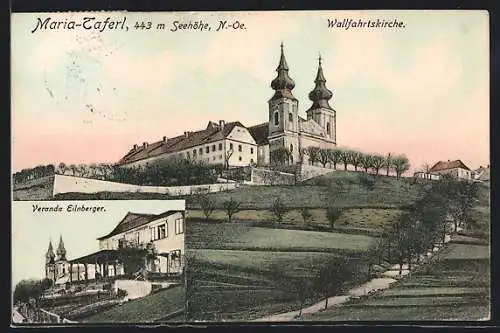 AK Maria-Taferl, Wallfahrtskirche mit Umgebung, Veranda Eilnberger