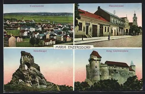 AK Maria Enzersdorf, Hauptstrasse, Burg Liechtenstein, Rauchkogel