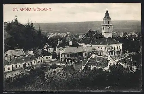 AK St. Andrä Wördern, Ortspartie mit Gasthaus