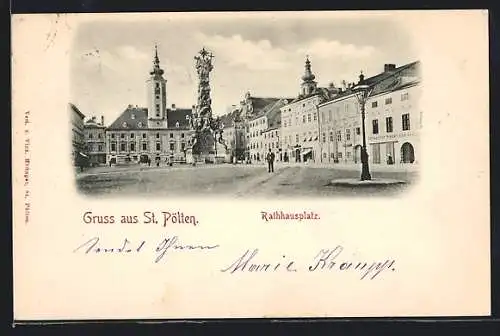 AK St. Pölten, Säule am Rathausplatz