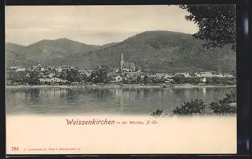 AK Weissenkirchen, Ortsansicht vom Wasser aus gesehen