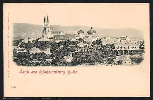 AK Klosterneuburg, Ortsansicht mit Kloster