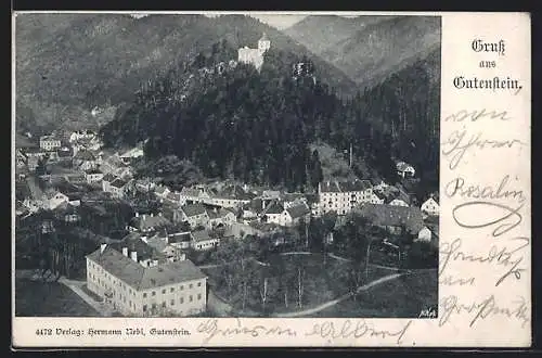AK Gutenstein, Ortsansicht aus der Vogelschau