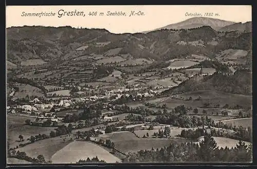 AK Gresten, Ortsansicht aus der Vogelschau