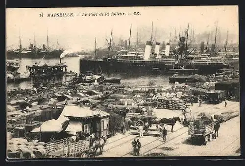 AK Marseille, Port de la Joliette, Partie am Kai