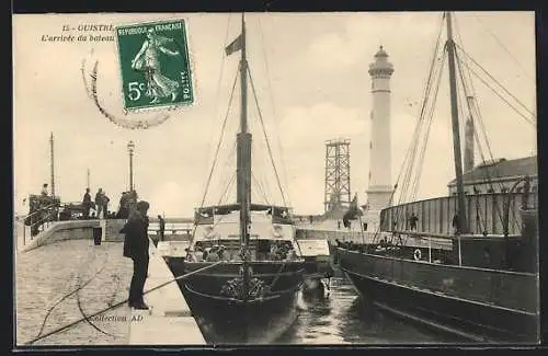 AK Ouistreham, Dampfer erreicht den Hafen