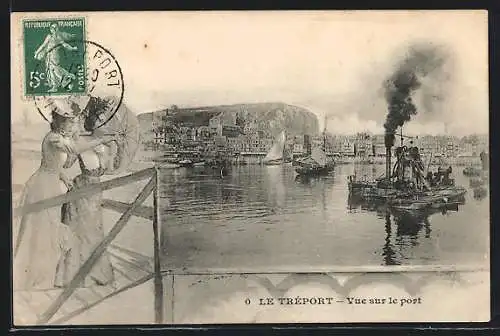 AK Le Tréport, Vue sur le port