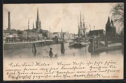 AK Lübeck, Hafen und Holstentor