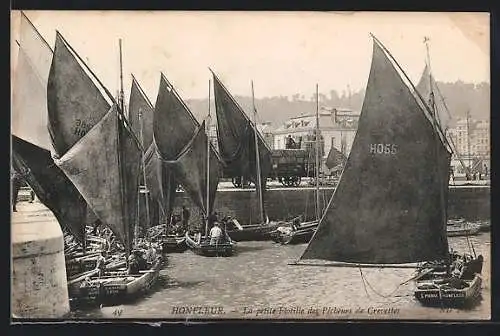 AK Honfleur, La petite Flotille des Pecheurs de Crevettes