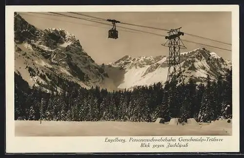 AK Engelberg, Personenschwebebahn Gerschnialp-Trübsee, Blick gegen Juchlipass