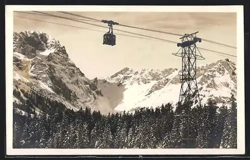 AK Engelberg, Seilbahn Gerschnialp-Trübsee, Blick gegen Juchlipass