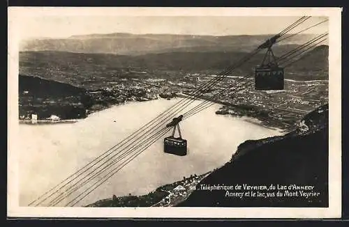 AK Veyrier, Téléphérique, Annecy et le lac, vus du Mont Veyrier, Seilbahn