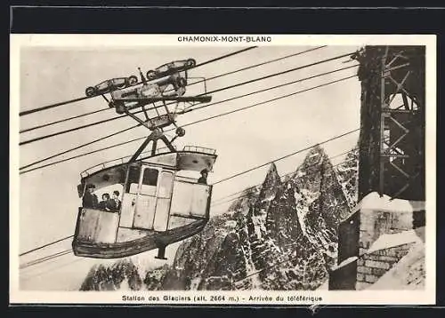 AK Chamonix-Mont-Blanc, Station des GLaciers, Arrivée du téléférique, Seilbahn