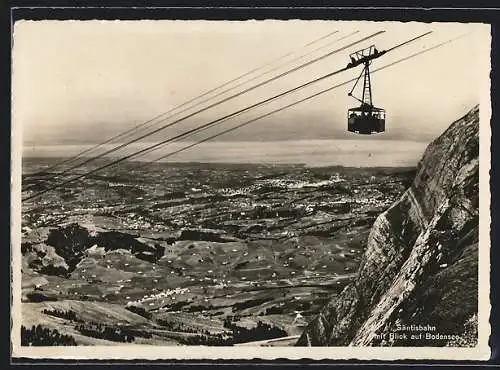 AK Säntis, Seilbahn mit Blick auf Bodensee