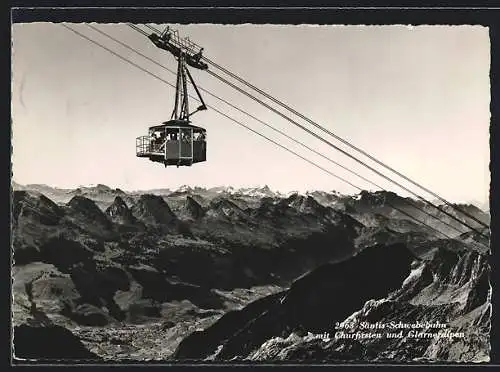 AK Säntis, Schwebebahn mit Churfirsten und Glarneralpen