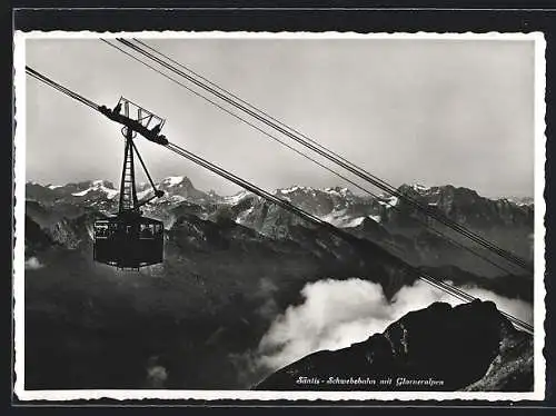 AK Säntis, Säntis-Schwebebahn mit Glarneralpen