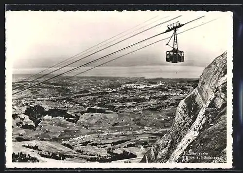 AK Säntis, Seilbahn mit Blick auf den Bodensee