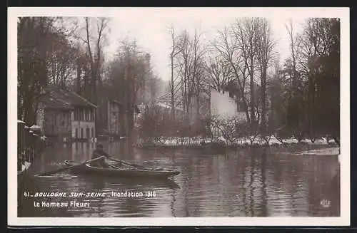 AK Boulogne-sur-Seine, Inondation 1910, Le Hameau Fleuri