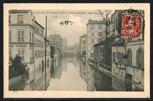 AK Boulogne, La Crue du Janvier 1910, Rue due Port, Hochwasser