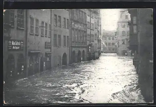 AK Hochwasser Nürnberg am 05. Februar 1909, in der Winklerstrasse